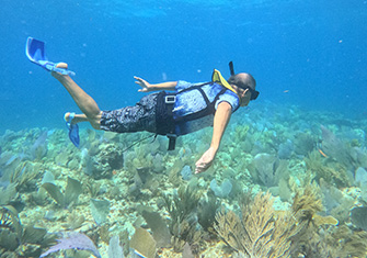 Jump and immerse into the beautiful caribbean water